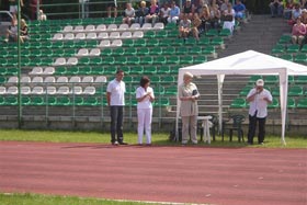 Krzysztof Hołowczyc, wiceprezydent Olsztyna Anna Wasilewska - ceremonia otwarcia  fot.Grzegorz Baten