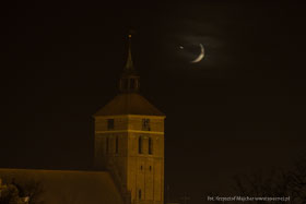 Wenus tuż przy tarczy Księżyca.
 fot.Krzysztof Majcher