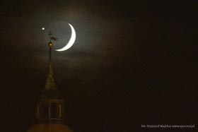 Wenus zbliża się to tarczy Księżyca - zjawisko astronomiczne roku 2008 fot.Krzysztof Majcher