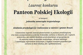 Tytuł laureata konkursu PANTEON POLSKIEJ EKOLOGII fot. Archiwum UG Reszel