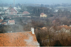 widok na Szkołę Podstawową Nr1 przy ul. Chrobrego - rok 1985