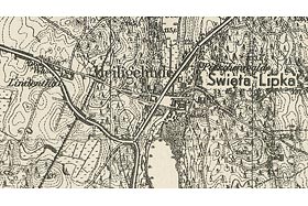 2. Fragment mapy okolicy Świętej Lipki wydanej w 1947 roku (mapa z napisem Święta Lipka, 311 kB) fot. Organizatorzy