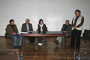 gospodarze spotkania - (od lewej) Bartłomiej Marschall, Hans Joachim Fruh, Renata Szykowska, Bolesław Marschall, Maciej Ciborowski