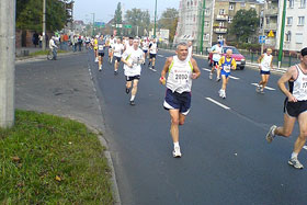 Leszek Gwardęcki na Maratonie w Poznaniu