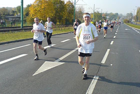 Leszek Gwardęcki na Maratonie w Poznaniu