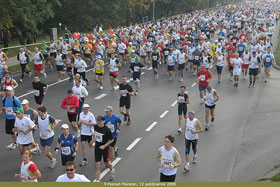 Leszek Gwardęcki na Maratonie w Poznaniu