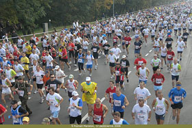 Leszek Gwardęcki na Maratonie w Poznaniu