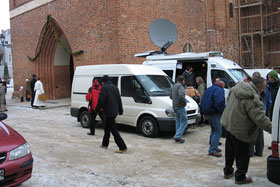 Ekipa TVP Polonia, która transmitowała niedzielną mszę