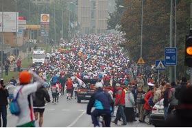 Grzesiek Rutkowski i Leszek Gwardęcki na 10 Poznań Maraton 2009