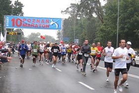 Grzesiek Rutkowski i Leszek Gwardęcki na 10 Poznań Maraton 2009