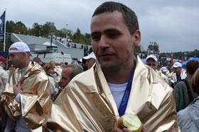 Grzesiek Rutkowski i Leszek Gwardęcki na 10 Poznań Maraton 2009
