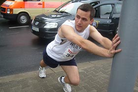 Grzesiek Rutkowski i Leszek Gwardęcki na 10 Poznań Maraton 2009
