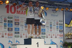 Grzesiek Rutkowski i Leszek Gwardęcki na 10 Poznań Maraton 2009