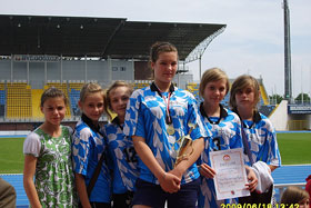 Reprezentacja SP 3 Reszel po ceremonii zakończenia Czwórboju